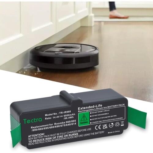 6000mAh 14.4V Lithium Ion Batteryfor iRobot Roomba, Compatible with Roomba 960/895/890/860/695/680/690/675/640/614