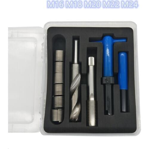 M16 M18 M20 M22 M24 Car Engine Block Restoring Damaged Thread Repair Tool Kit Auto Helical Coil Insert Garage Tools