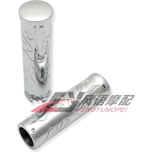 Motorcycle Grips Metal Flame Pattern Refitting Accessories Universal for Kawasaki Halley 883 1200 Honda Shadow VTX1300 1800