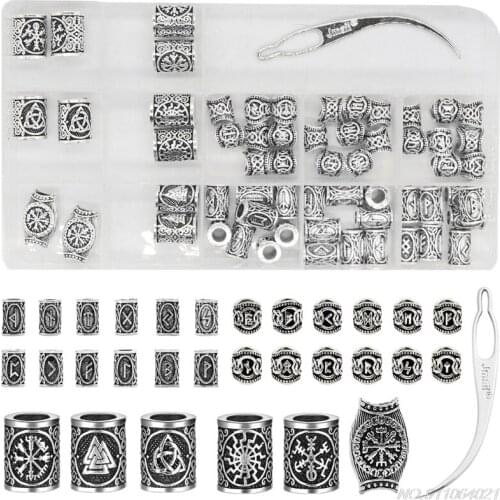 African Dirty Braid Hair Accessories Norwegian Nordic Viking Rune Alphabet Characters Ancient Silver Hairpin Set ju3 Wholesales
