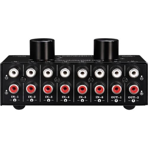 Switcher 6 in 2 Out or 2 in 6 Out Headphone Speaker Switcher Stereo Sound Source Signal Selection Switcher, Interface Adopts RCA