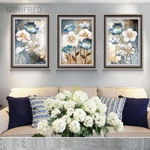 Flowers Posters Modern Transparent Flower Canvas Painting Print Wall Art Wall Picture For Living Room Nordic Home Decoration