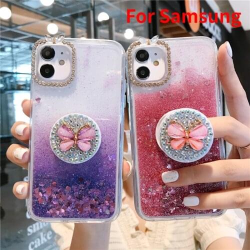 Glitter Liquid Quicksand Shockproof Transparent Case For Samsung A10 A51 A71 A50 A70 A21S S21 S20 Plus S10 S9 S8 S7 Note 20 U 10