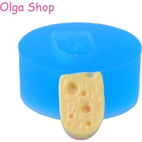 GYL503 15.7mm Cheese Silicone Mold - Cake Decoration Fondant Miniature Food Dollhouse Candy Resin Pendant Jewelry Handmade