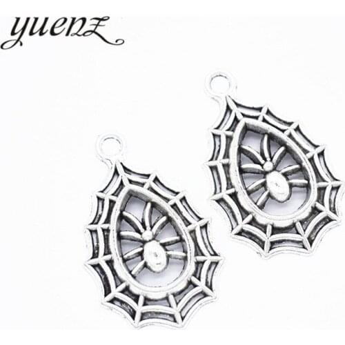YuenZ 10pcs Antique silver color spider Charms Pendants DIY Jewelry for Necklace Bracelet Making Accessaries 34*21mm D295