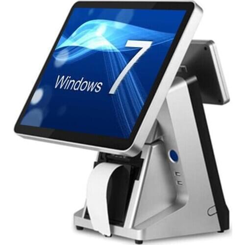 Factory sales high quality POS machine 15 inch POS system touch screen Cash Register with printer VFD cash register
