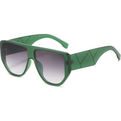 Veshion Black Flat Top Sunglasses Women Big Green Orange Ladies Sun Glasses Uv400 Hot-selling Winter Dropshipping 2021 New