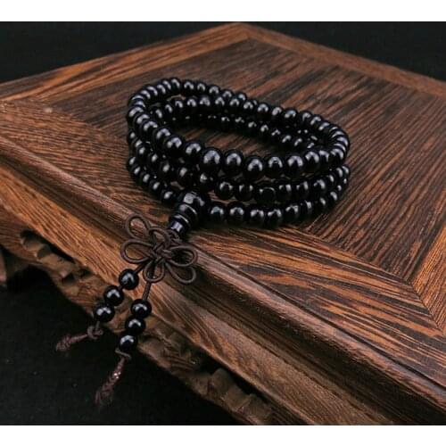 1Pcs 6mm Natural Sandalwood Buddhist Buddha Meditation Wood Prayer Bead Mala Bracelet Bangles Women Men Jewelry 108 Beads Bijoux