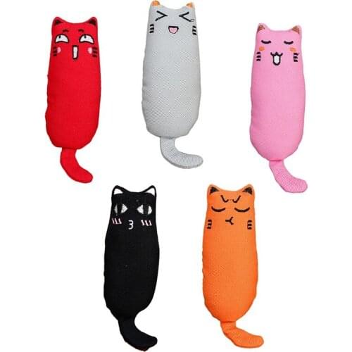 Rustle Sound Catnip Toy Interactive Games For Cats Kitten Teeth Grinding Cat Cute Plush Thumb Animals Shape Pillow Pet Supplies