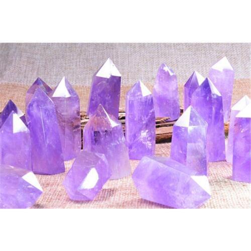 1pcs drop shipping Natural amethyst quartz Crystal gemstone tower point chakra reiki healing gem crystal wand wholesale