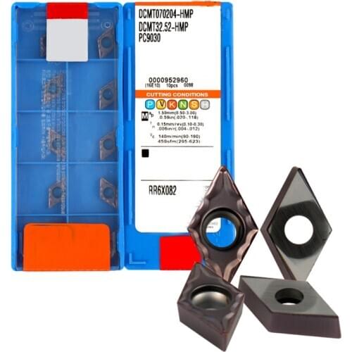 10PCS high quality DCMT070204-HMP PC9030 DCMT21.51-HMP PC9030 CNC turning tools carbide insert cutting tool processing stainless