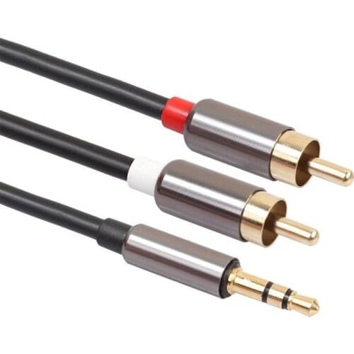 3.5mm Male Jack to 2 RCA Male AUX Analog Stereo Audio Y Adapter Cable Cord TR