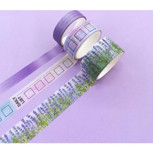 3pcs/set Lavender Fragrance Washi Tape Set Functional Material Masking Tape School Suppliers Stationery By Kevin&sasa Crafts