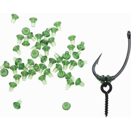 50pcs Carp Rig Ring Stops European Style Fishing Set Retaining Bead Hook Bait Fixed Soft Bead Fishing Gear Tools Accessories