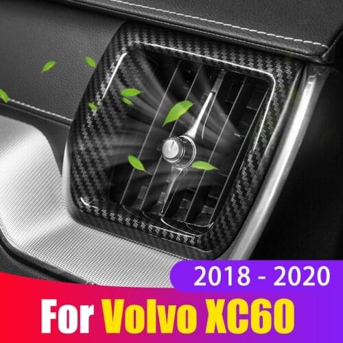 ABS Carbon fiber Car Central Control Air Outlet Vent Frame Trim Cover For Volvo XC60 2018 2019 2020 Car Styling Accessories