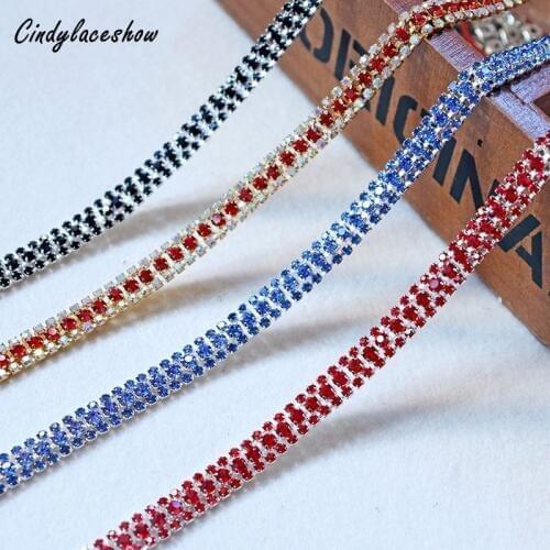 8mm Beaded Crystal Rhinestone Trim Diamond Ribbon Sew On Wrap Dress Trim Sewing Accessories DIY Wedding Party Shoes Bags Decor
