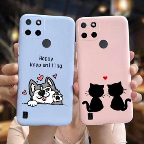 For Realme C21 C11 2021 Case Cute Cartoon Matte Silicone Phone Cover For OPPO Realme C21Y C20 C25 C 21 Fundas RMX3201 Soft Shell