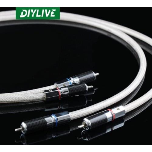 DIYLIVE HiFi Qonduit QED four core alloy silver plated RCA audio signal line CD power amplifier connection audio line