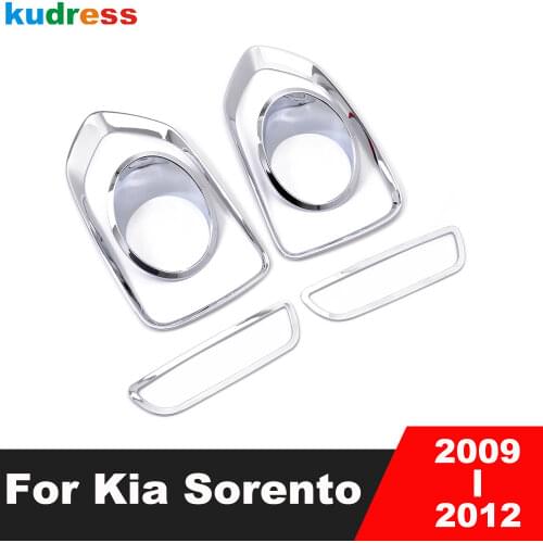 For KIA Sorento 2009 2010 2011 2012 ABS Chrome Front Rear Fog Light Cover Trim Foglight Frame Trims Car Styling Accessories 6pcs