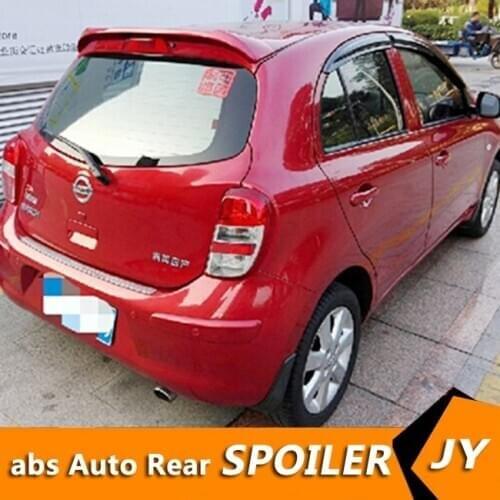For NISSAN March Roof Spoiler 2012-2015 March Roof spoiler High Quality ABS Material Car Rear Wing Primer Color Rear Spoiler