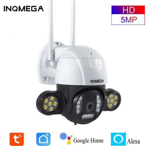 INQMEGA HD 5MP Tuya PTZ Camera With Google Alexa Smart Life IP Camera WiFi Security Camera Bullet CCTV Surveillance Camera