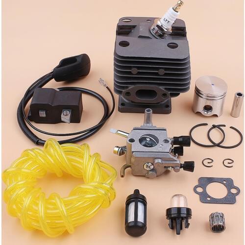 35mm Cylinder Piston Carburetor Ignition Coil Fuel Line Kit for Stihl FS250 FS250R FS200 FS200R FS120 FS120R Trimmer Brushcutter