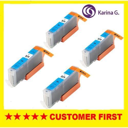 4X Any color for CLI571 CLI-571 Ink Cartridge For Canon PIXMA MG5750/MG5751/MG5752/MG5753/MG6850/MG6851/MG6852/MG6853
