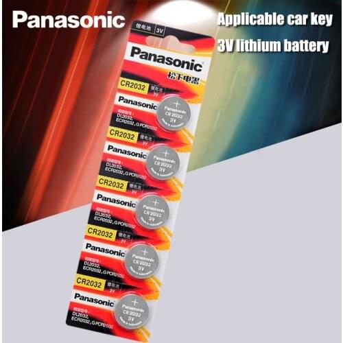 Panasonic Original 5pcs/lot cr 2032 Button Cell Batteries 3V Coin Lithium Battery For Watch Remote Control Calculator cr2032