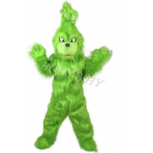 Long Hair Green Monster Costume Fursuit Cartoon Cosplay Party Game Fancy Dress Adult Advertising Parade Outfits