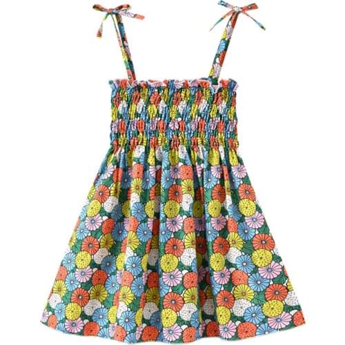 TELOTUNY Summer dress Toddler Baby Kid Girls Floral Print Ruched Strap Summer Princess Dress Clothes Girl Casual Sundress