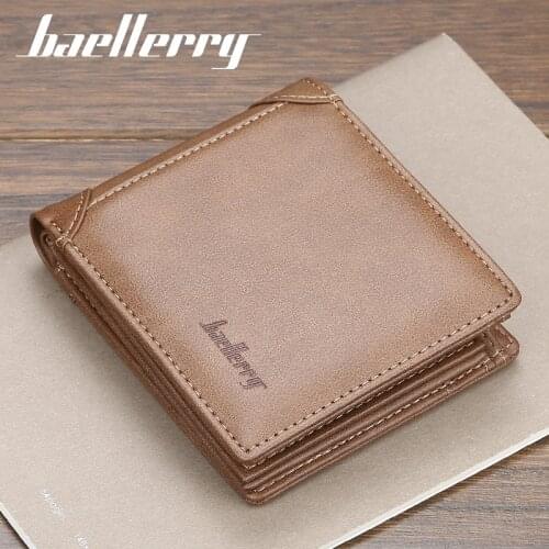 Baellerry Slim Wallets Men Wallet Women Purse High Quality Male Purses Card Holders Short Design Solid Coin Pocket Small Wallet