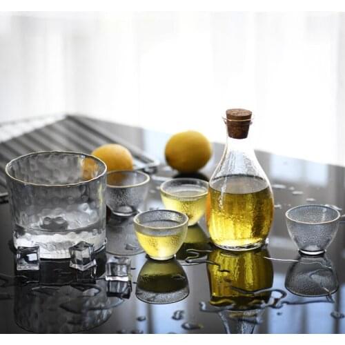 Japanese Style Glass Hip Flask Set Handmade Classic Household Sake Pot Superior Quality Flasque Alcool Table Supplies EJ50HF