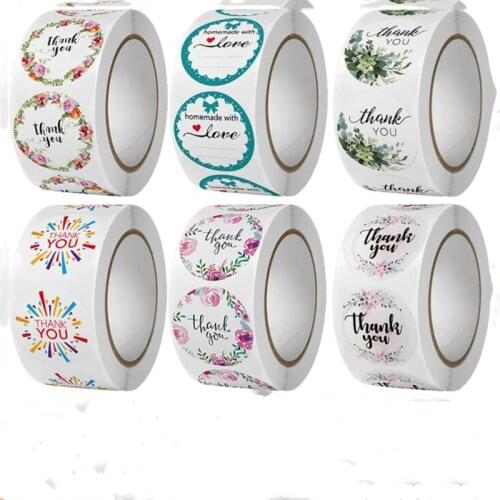 Homemade with love /Thank You 500pcs Round shaped stickers wedding party decoration seal stick festival handmade label