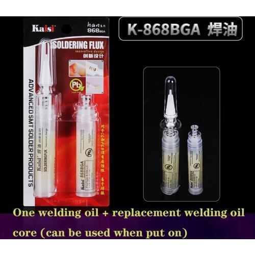 The Newest kaisi k-868 original lead-free environmental protection halogen-free no-clean BGA welding oil set without push rod