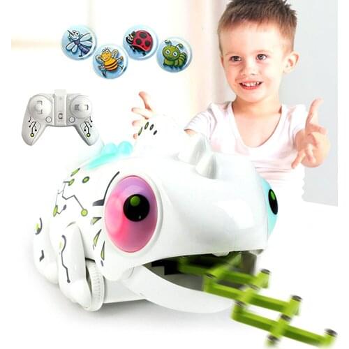 Novelty Happy Cow Funny Chameleon Color Changeable Smart Chameleon 2.4GHz Remote Control Chameleon Toys For Children Kids Toy