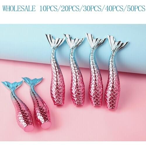 Wholesale DIY Lipgloss Tubes Empty Lipstick Tube Lip Balm Soft Makeup Clear Plastic Mermaid Lip Gloss Container Droshipping