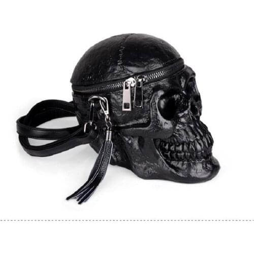 Originality Women Bag Funny Skeleton Head Black handbad Men Single Package Fashion Designer Satchel Package Skull Bags