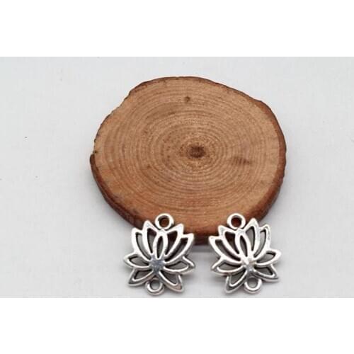 30 pcs High quality lotus charms Yoga pendant for Jewelry Making DIY Handmade supplies 16x14x2mm