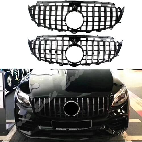 Front Racing Bumper Grille Upper Facelift Grill For Mercedes Benz E-Class W213 2016 2017 2018 2019 GTR WIth Camera Hole
