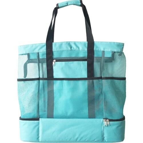 Large Size 30L Single Shoulder Bag Portable Double Layer Ice Pack Insulation Mesh Beach Camping Wall-mounted Lunch Bag
