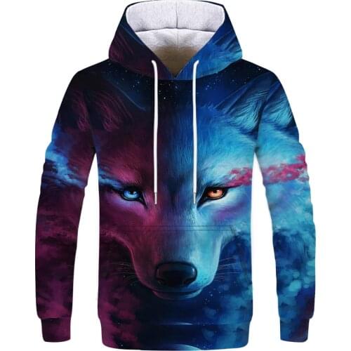 Wolf Printed Hoodies Men 3d Hoodies Brand Sweatshirts Boy Jackets Quality Pullover Fashion Tracksuits Animal Streetwear Out Coat