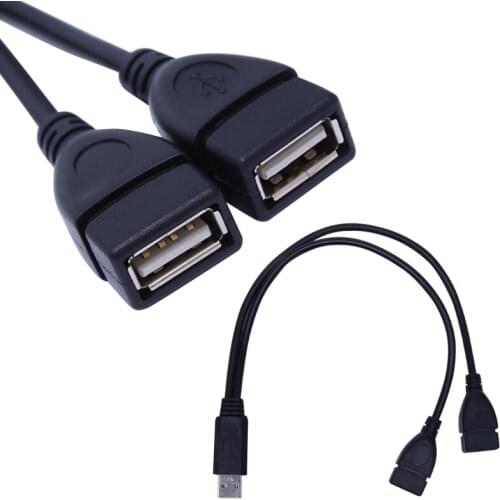 USB 2.0 Type A 1 Male To 2 Female Y-Splitter Charging Extension Cable