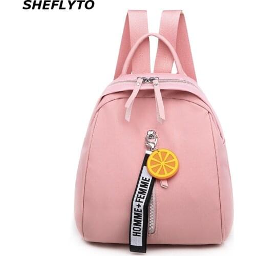 2020 Waterproof Oxford Backpacks Women Solid Pattern School Bags for Teenager Girls Fashion Yellow Backpacks Female Shoulder Bag