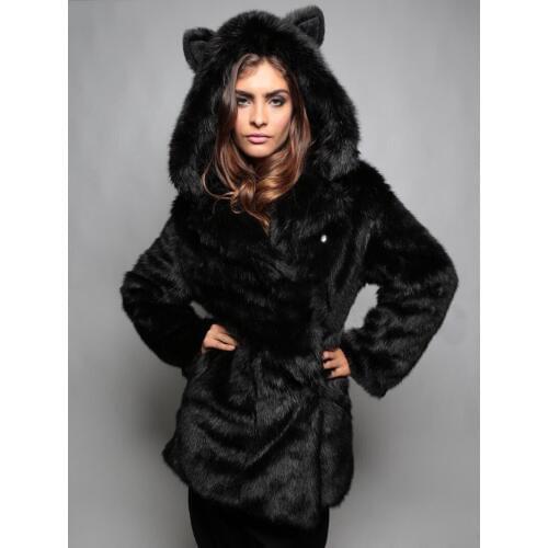 XS-3XL fur coat female new winter Korean version warm big imitation rabbit fur coat female thick hooded woolen coats wq2480