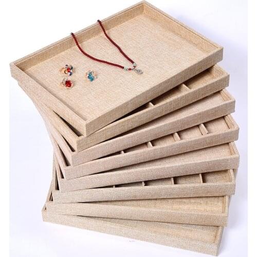 New Linen Drawer Organizer Large Jewelry Earring Display Stand Necklace Organize Drawer Ring Earring Storage Box Organizer