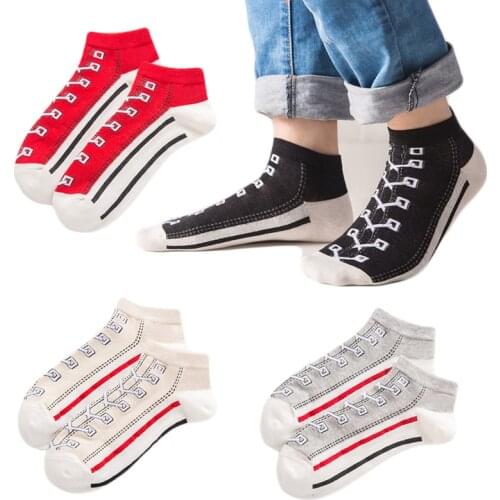 Funny Ankle Socks For Men 2021 Spring Summer New Socks For Men Cotton Casual Sports Boat Socks College Style Couple Canvas Socks
