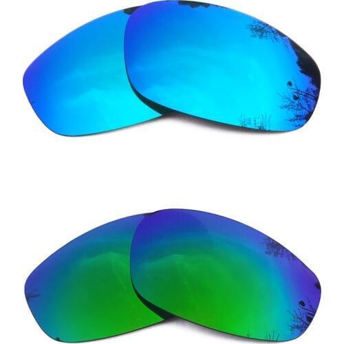 Ice Blue Mirrored & Green Mirrored Polarized Replacement Lenses for Split Jacket Frame 100% UVA & UVB