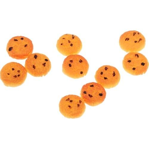 1/12 Dollhouse Miniatures 10pcs Mini Cookies Doll House Kitchen Food Ornaments