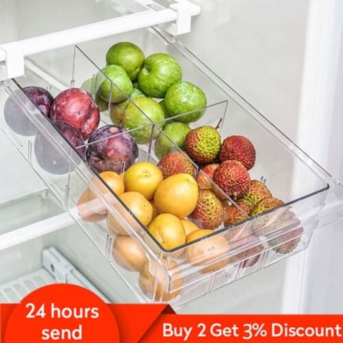 1/4/8 Kitchen Refrigerator Transparent Organizer Bins Storage Box Compartment Drawer Fridge Food Containers Fresh Keep Freezer