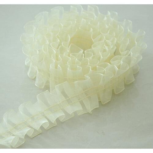 1M Latest Guipure Pleated Red Lace Trim Material 3cm White Black Lace Fabric Sewing Accessories Trimmings For Clothing QY32